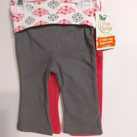 NWT Newborn YOGA SPROUT Set 2 Fold-over Flare Adorable Pants Set - Picture 4 of 8